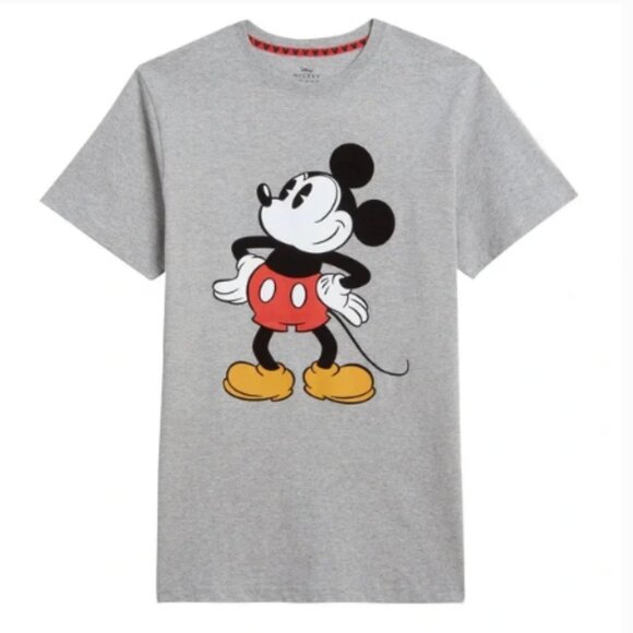 Small - DISNEY - Unisex MICKEY MOUSE Gray T-Shirt Tee Grey Men's NEW - Picture 1 of 1